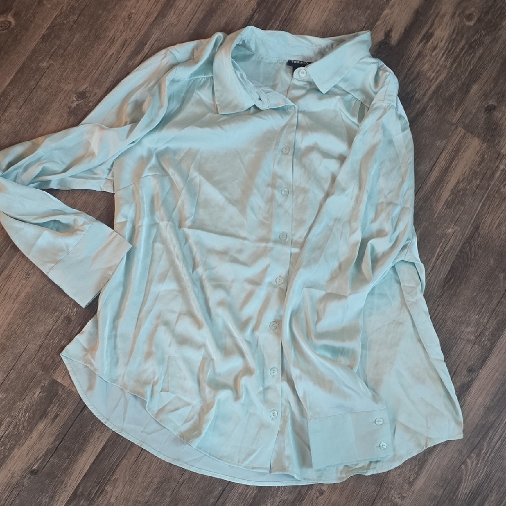 Torrid Light Blue Button Down Shirt